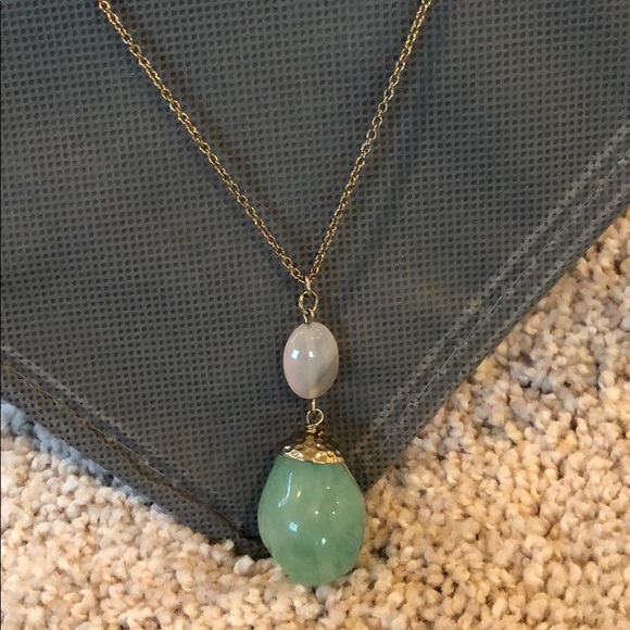 Long necklace with turquoise pendant - Picture 2 of 2